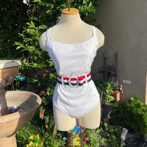 BNWT white belted swimsuit